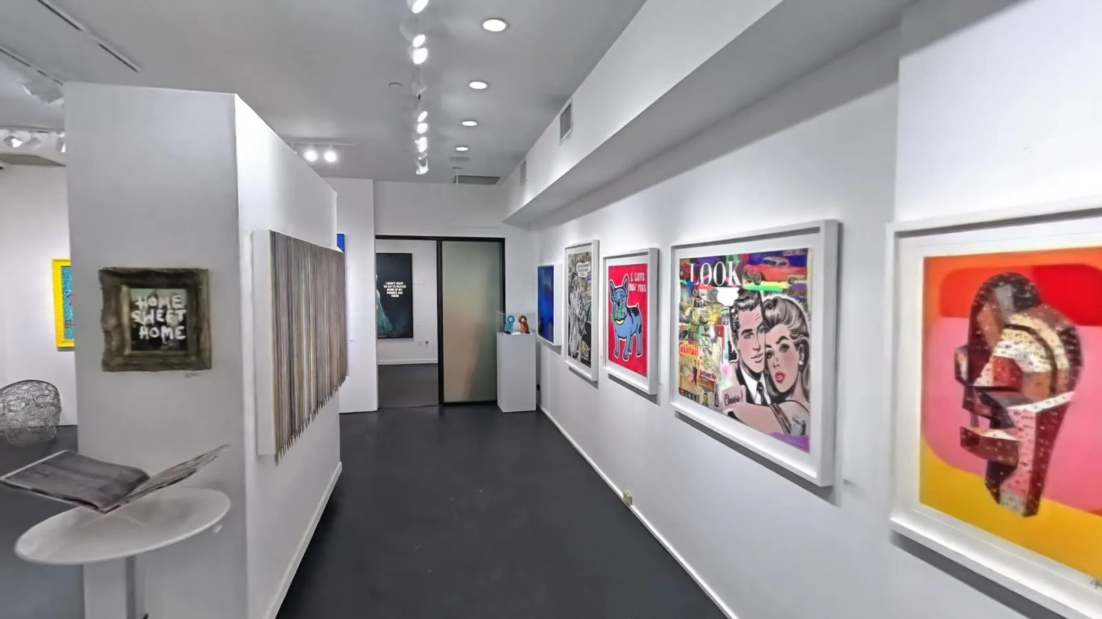 The main room of the gallery, seen in the 3D scan